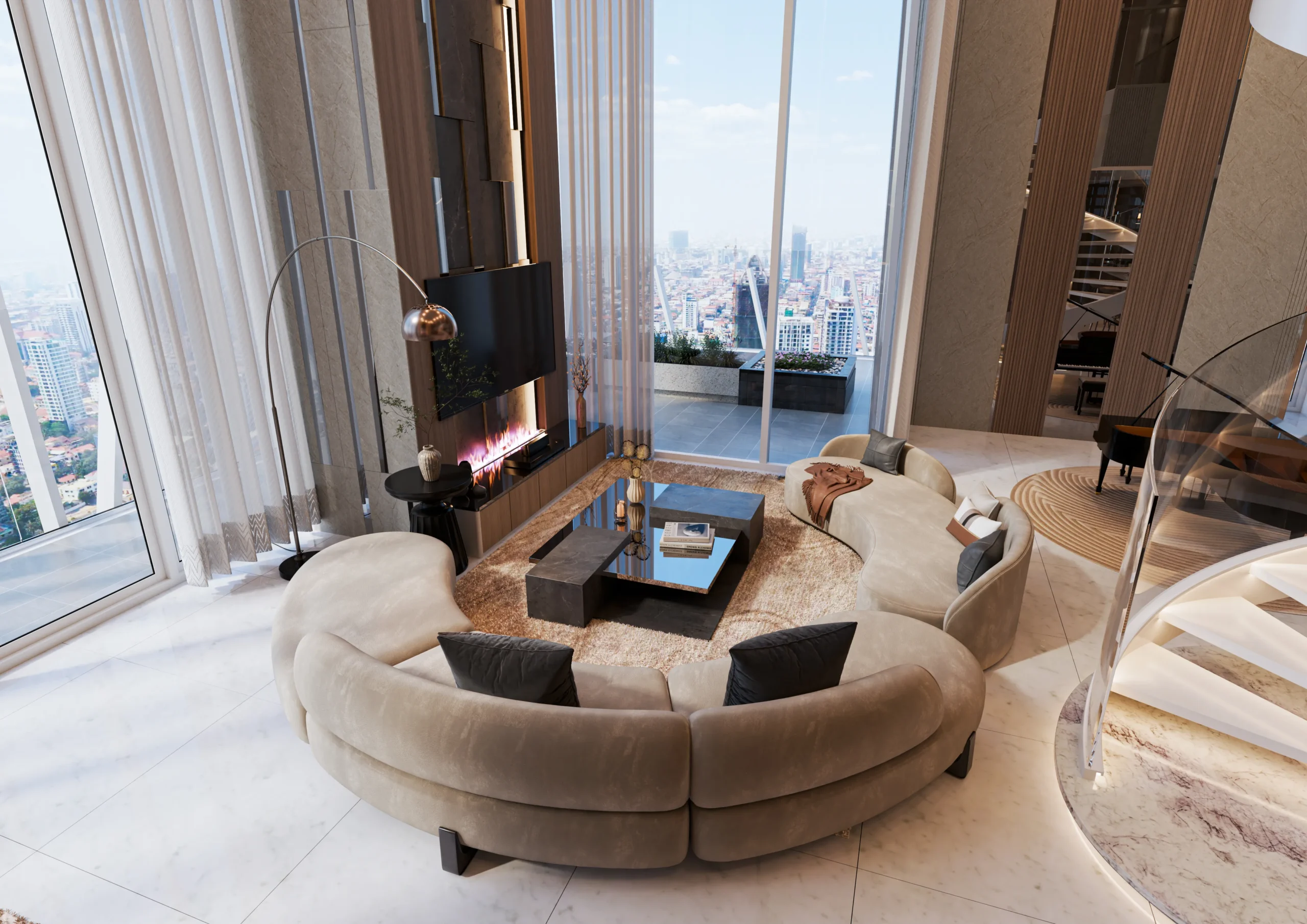 G.A.T.O TOWER　リビングルームの内装