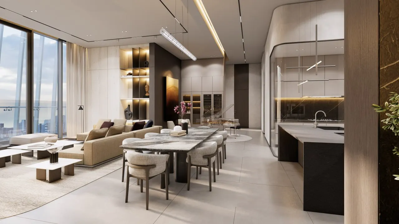 G.A.T.O TOWER　ダイニングルームの内装