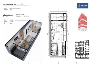 ANATA RESIDENCE スタジオルームの間取り