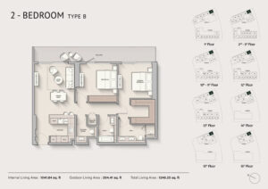 The Hillgat ２ベッドルーム間取り