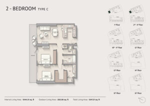The Hillgat ２ベッドルーム間取り
