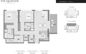 The Quayside ２ベッドルーム間取り