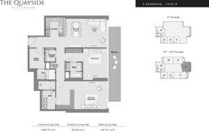 The Quayside ２ベッドルーム間取り