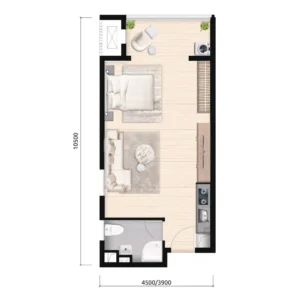 Wealth Mansion スタジオルームAの間取り