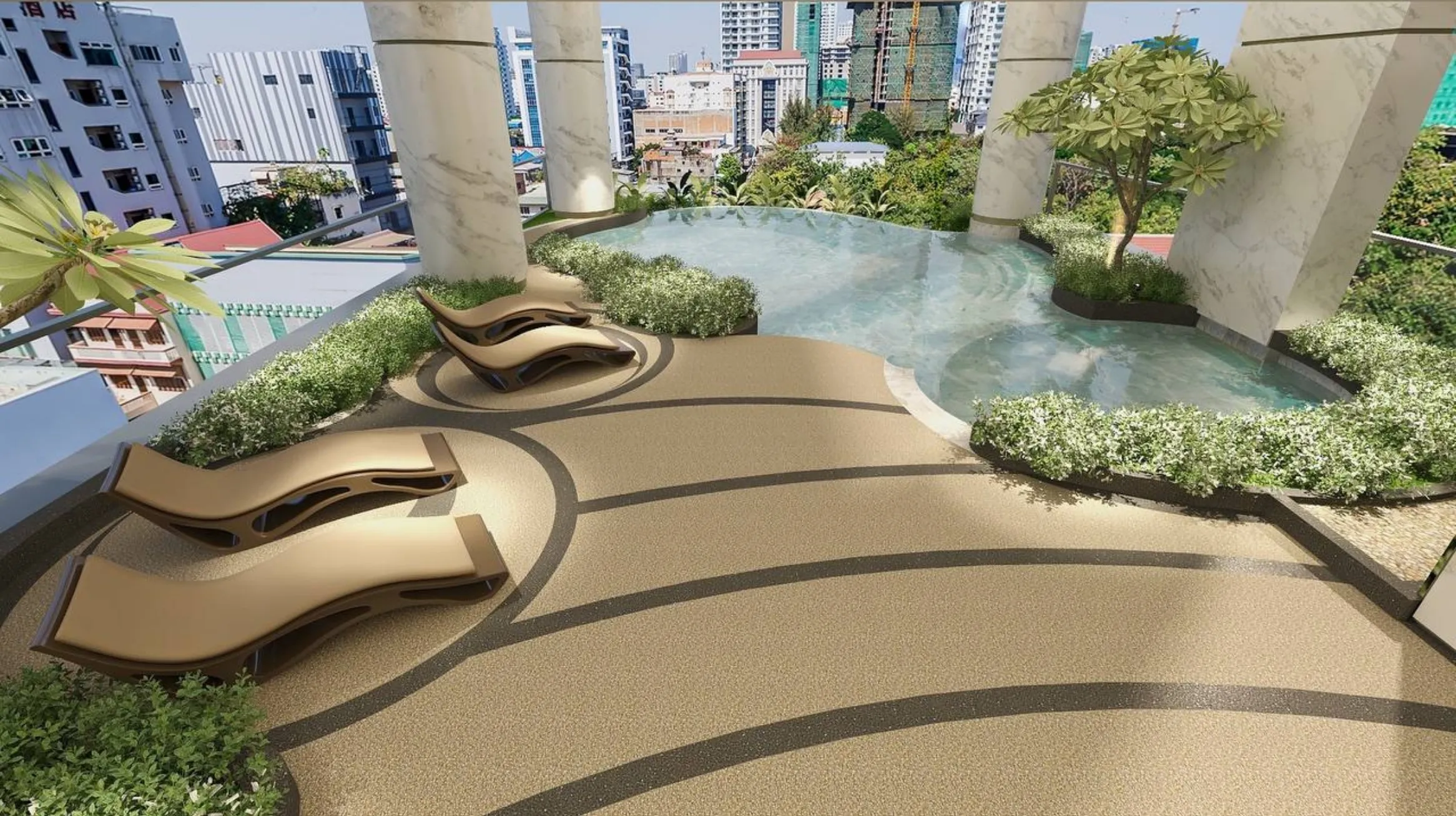 The Flora Suites プールの内装