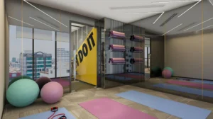 The Flora Suites ジムの内装