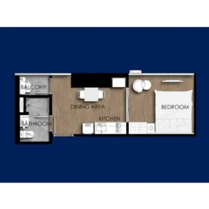 The Flora Suites スタジオルームの間取り