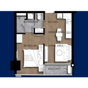 The Flora Suites １ベッドルームの間取り