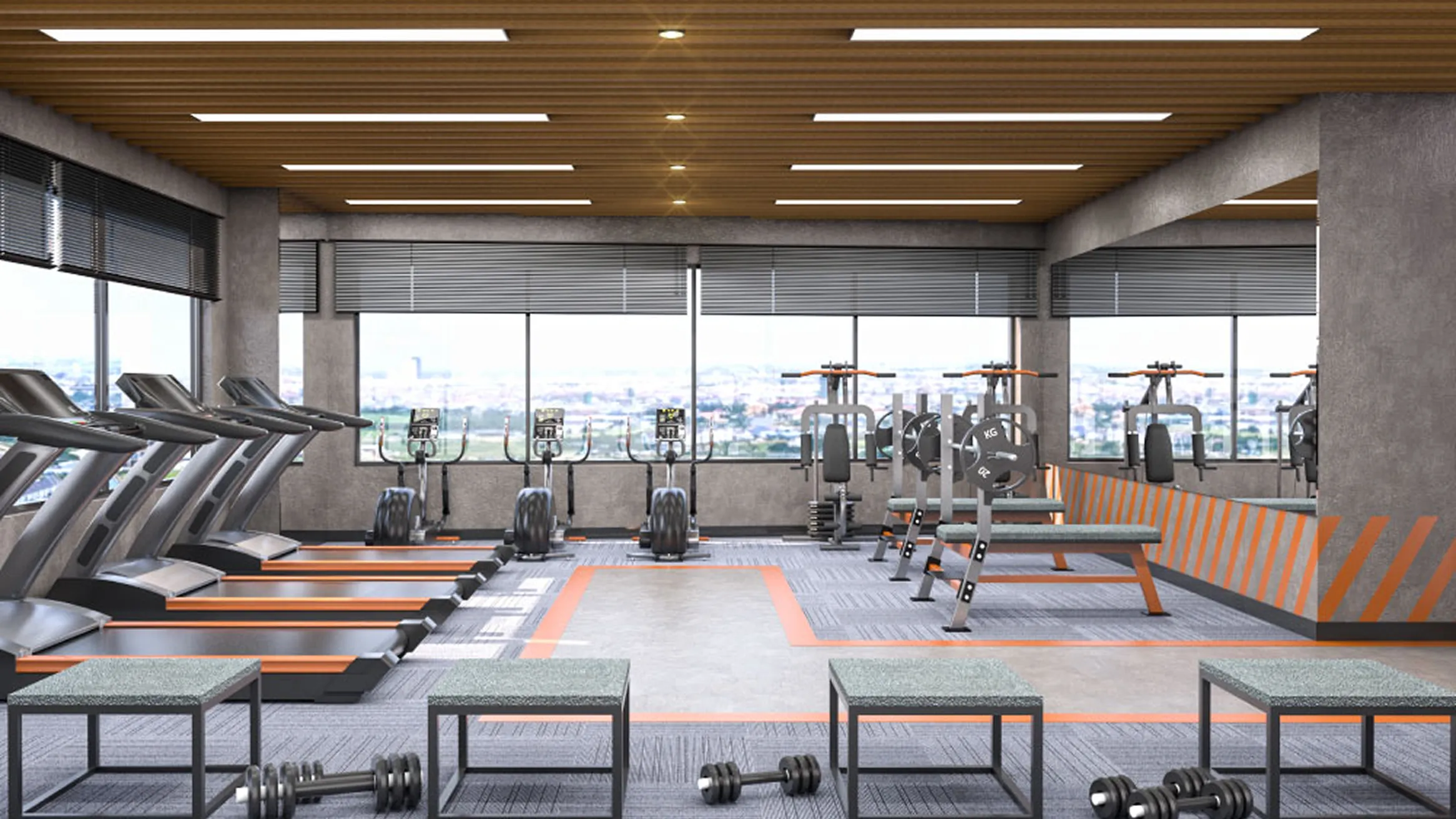 CROWN TOWERS ジムの内装