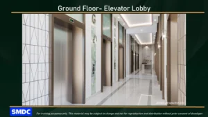 Jade Residences エレベーターホールの内装